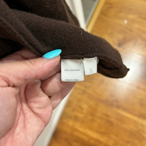 Kokun Cashmere Brown Open Front‎ Cardigan Sz Small - Picture 3 of 4